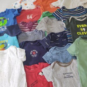 12 month short sleeve onesie lot carters